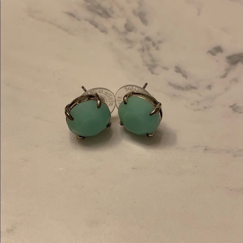 Stella & Dot Teal Gem Stud Earrings